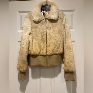 Lord & Taylor Faux Fur Bomber Jacket